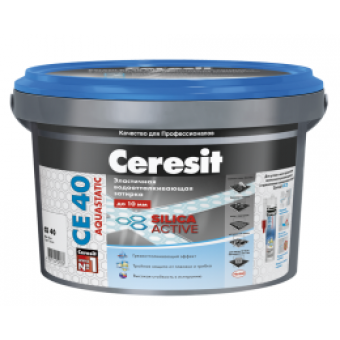 Затирка Ceresit CE 40 Aquastatic № 04 серебристо-серая для швов до 10 мм, 2 кг