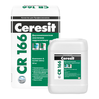 Гидроизоляционная смесь Ceresit CR 166 компонент А сухая смесь, 24 кг